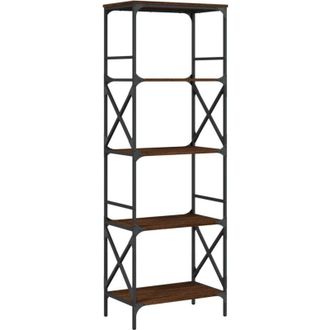 vidaXL Bookcase 5-Tier Brown Oak 59x35x171 cm Engineered Wood Vidaxl