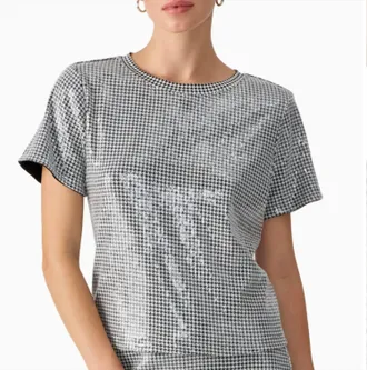Sanctuary Perfect Sequin Tee In Black And White