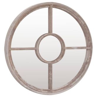 Berkfield Home Mirror Sand 60x4 cm Iron Round for Indoor Use in Beige