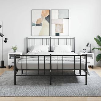 vidaXL Vidaxl - Mesitas De Noche 2 Uds Madera Ingenier&iacute;a Blanco 40x35x47,5 Cm