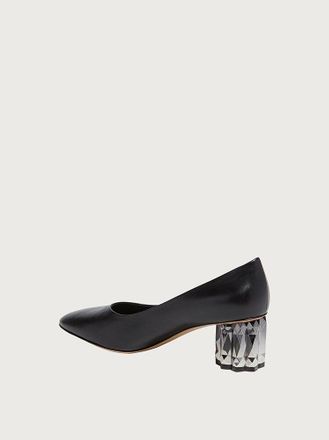 Ferragamo Block Heel Pump - Black