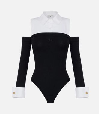 Elisabetta Franchi Viskose und Popelinbodysuit