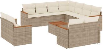 vidaXL Set De Sof&aacute;s De Jard&iacute;n 12 Pzas Y Cojines Rat&aacute;n Sint&eacute;tico Marr&oacute;n Vidaxl