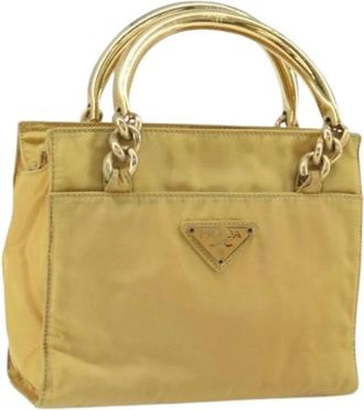 Prada Pre-owned Handbags, female, Yellow, Size: ONE SIZE Pre-owned Vintage Handbag