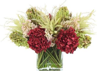 Creative Displays Inc. Handmade Fall Assorted Hydrangeas & Pomegranates In Vase