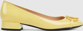 Gucci Womens Ballet Flat With Half Horsebit, Yellow, Leather
