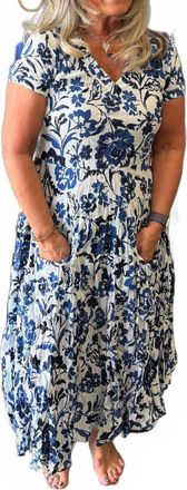 Dressaddict Jazi Dress In Blue/white
