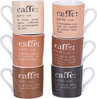 Villa D'Este Home Tivoli Set victoriano de 6 tonos de tazas de chocolate