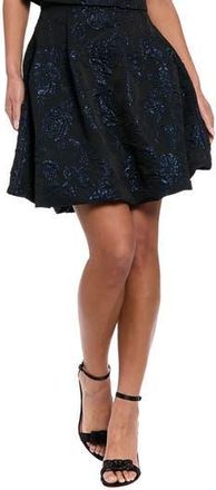 Muse Floral Jacquard Bubble Hem Skirt in Black/Blue at Nordstrom Rack, Size 10