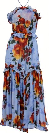 Misa Dallin Floral-Print Midi Dress in Multicolor Viscose