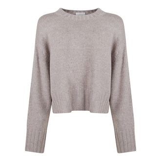 Allude Allude, Round-neck Knitwear, female, Gray, Size: XS Cashmere Sweater