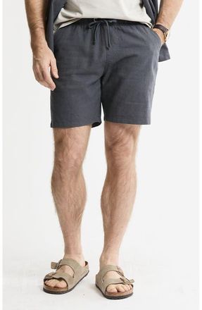 J.A.C.H.S. Linen Blend Drawstring Shorts in Asphalt at Nordstrom, Size Xx-Large