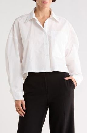 Patrizia Luca Cropped Cocoon Shirt in Off White at Nordstrom Rack, Size Large/x-Large
