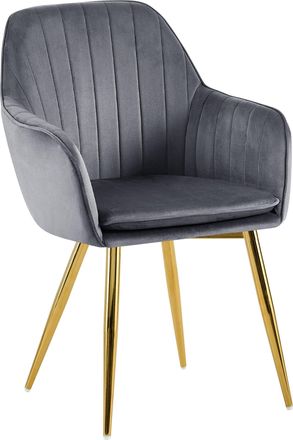 Clp Silla De Comedor Cheryl Gris Oscuro Oro