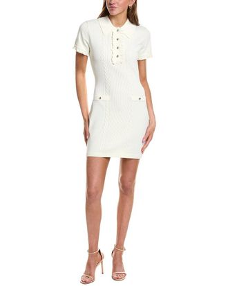 English Factory Ruffle Placket Knitted Mini Dress