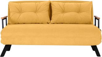 Calicosy Sofá cama 2 plazas L133 cm - Amarillo