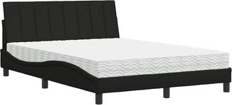 vidaXL Cama Con Colch&oacute;n Tela Negro 120x200 Cm Vidaxl