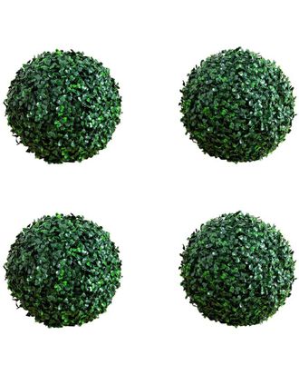 Nearly Natural Set Of Four 8In Uv-Resistant Artificial Boxwood Ball (Indoor/Outdoor)