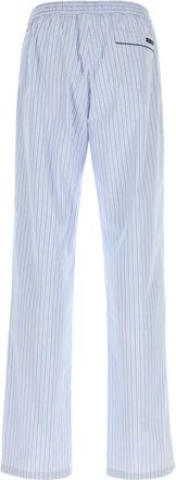 Dolce & Gabbana Mens Striped Poplin Pyjamas Trousers Blue Cotton Silk