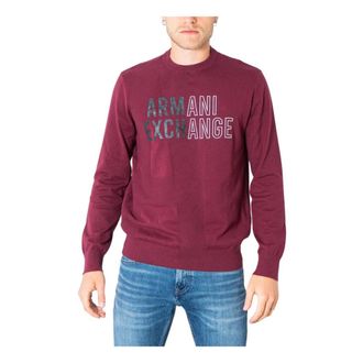 A|X Armani Exchange Round-neck Knitwear, male, Red, S, Mens Bordeaux Knitwear