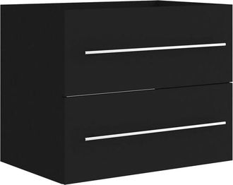 vidaXL Mueble de lavabo madera de ingeniería negro 60x38,5x48 cm Vidaxl