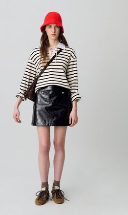 Claudie Pierlot Cracked patent leather skirt