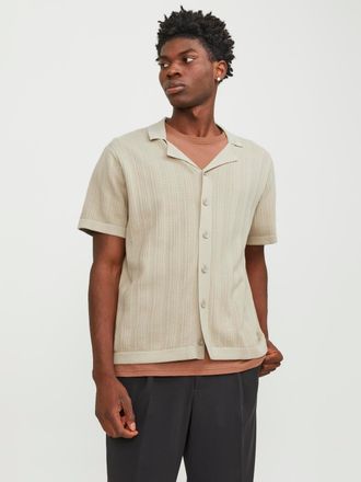 Jack & Jones Poloshirt JACK & JONES JORVALENCIA STRUCTURE KNIT SS POLO SN, Herren, Gr. XS, beige (fields of rye), Strick, Obermaterial: 100% Baumwolle, unifarben, 