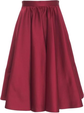 Max Mara Farneto Midi Rok - Dames - Midirokken - Rood - L - Polyester - Rokken