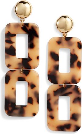 Ettika Rectangle Statement Earrings in Tortoise at Nordstrom