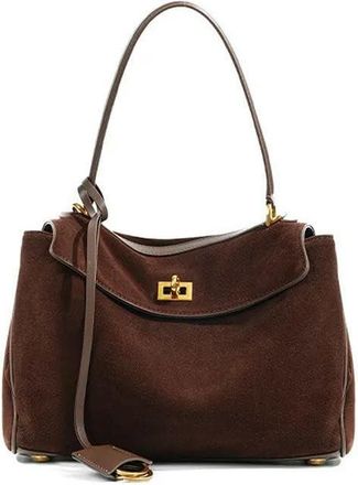 Generic NYSDM Autumn and winter suede leather tote bag frosted cowhide large capacity shoulder bag