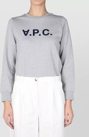 A.P.C. crew neck flocked long sleeve sweatshirt