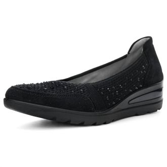 Ara Womens Zephyr Court Shoes In Black Woven Stretch
