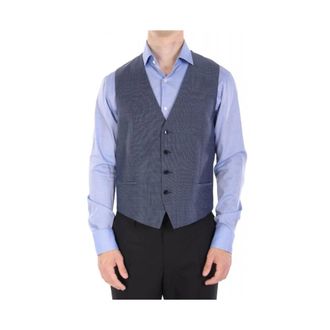 HUGO BOSS Kostuums, Heren, Grijs, XL, Leer, Suit Vest