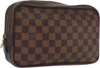 Louis Vuitton Pre-owned Clutches, female, Brown, Size: ONE SIZE Pre-owned Damier Ebene Clutch Bag