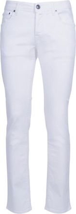 Jacob Cohen Pant 5 Pkt Slim Fit Nick - Heren - Slim Fit Jeans - Wit - W34 - Katoen - Jeans