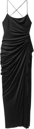 Versace Gedrapeerde Viscose-Jersey Galajurk - Dames - Avondkleed - Zwart - S - Kleedjes