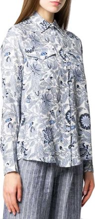 Gold Hawk Paisley Blouse Blue In Blue Multi