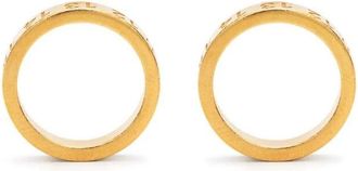Maison Margiela Oorbellen met gegraveerde cirkel en cijfermotief - Dames - Oorbellen - Geel - ONE Size - Accessoires