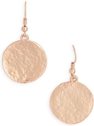 Karine Sultan Hammered Coin Drop Earrings in Rose Gold at Nordstrom Rack
