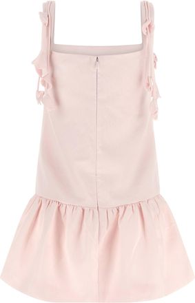 Self Portrait Taffeta Puff-Hem Dress - Pink