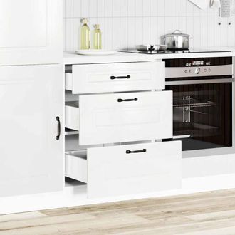 Berkfield Home Kitchen Base Cabinet Kalmar High Gloss White Engineered Wood