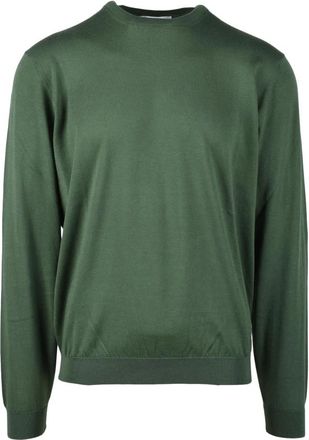 FILIPPO DE LAURENTIIS Katoenen Pullover Trui - Heren - Ronde hals truien - Groen - XL - Katoen - Truien & Vesten