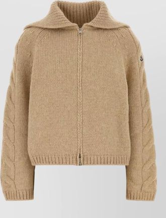 Moncler alpaca-blend cable-knit zip cardigan
