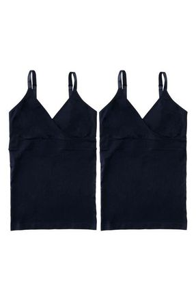 Ingrid & Isabel 2-Pack Nursing Surplice Camisoles in Black/black at Nordstrom, Size X-Large