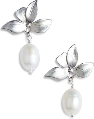 Set & Stones Maeve Freshwater Pearl Drop Earrings in Silver at Nordstrom