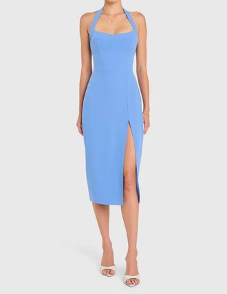 Amanda Uprichard Antonella Midi Dress In Blue