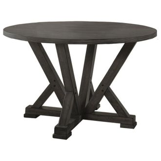 Best Master Furniture Best Master Solid Wood Round Dining Table in Antique Rustic Gray