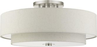 Livex Lighting Meridian Nickel 6 Light Semi-Flush 2