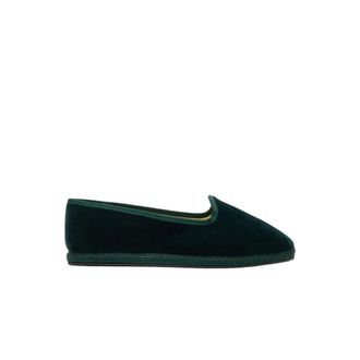 Scarosso Valentina Groene Velvet Pantoffels - Dames - Pantoffels - Groen - 36 EU - Katoen - Schoenen