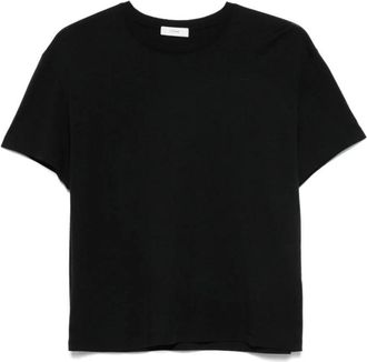 Toteme Klassieke Tee voor een stijlvolle look - Dames - T-shirts - Zwart - M - Katoen - Tops